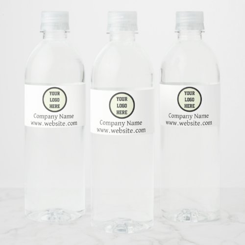 Custom Logo Company Black White Corporate  Water Bottle Label