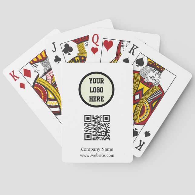 Custom Logo Company Black White QR Code Poker Cards (Back)
