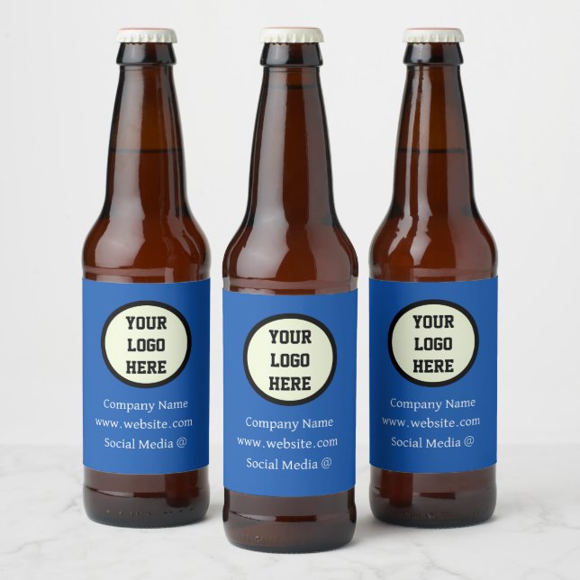 Custom Logo Company Blue Business Corporate Beer Bottle Label (Bottles)