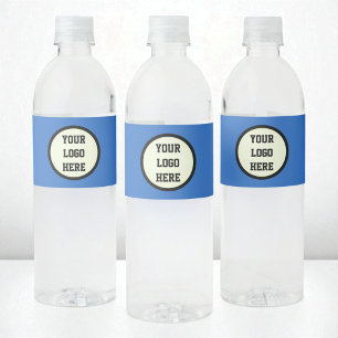 Custom Logo Company Blue Business Corporate Water Bottle Label