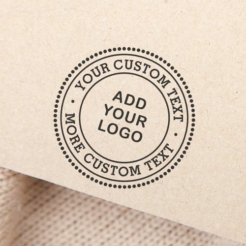 Custom logo company business dotted border self_in self_inking stamp