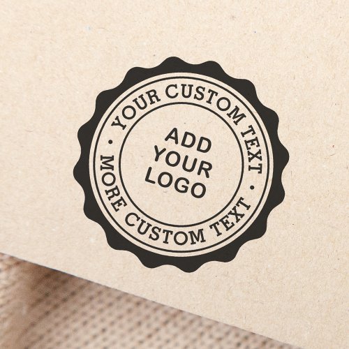 Custom logo company business wavy border self_inking stamp