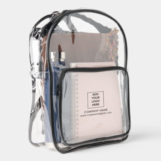 Custom Logo Company Corporate Brand Business Clear Backpack (Right)