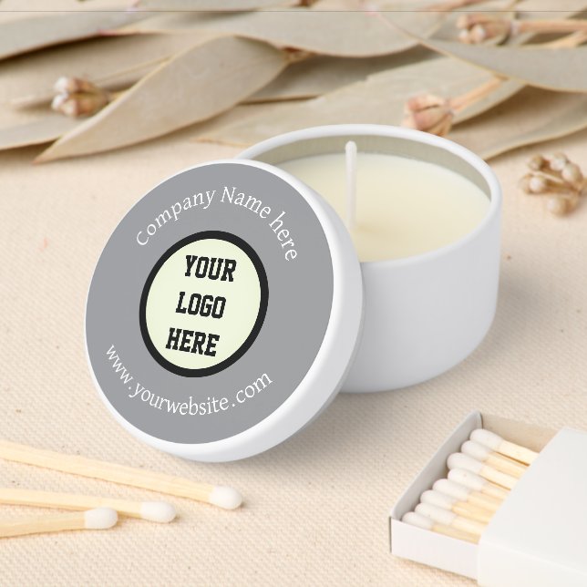 Custom Logo Company Grey Business Corporate Mini Candle Favors (Insitu)