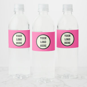 Custom Logo Company Hot Pink Business Corporate Water Bottle Label