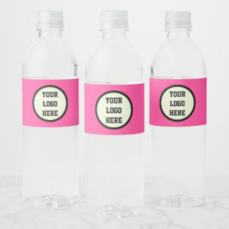 Custom Logo Company Hot Pink Business Corporate Water Bottle Label
