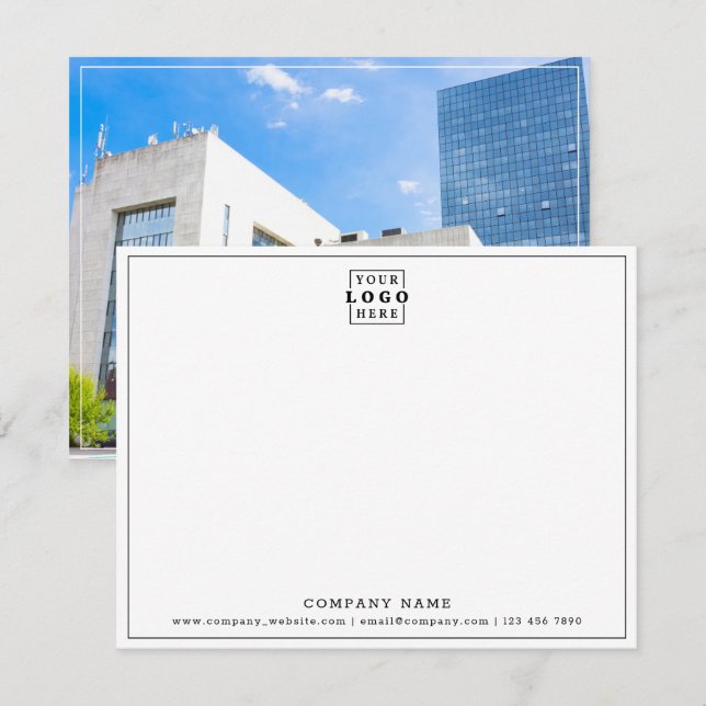 Custom Logo Company Name Business Contact Photo  Note Card (Front/Back)