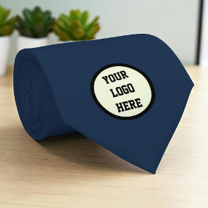 Custom Logo Company Navy Blue Business Corporate Neck Tie