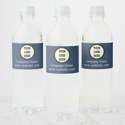 Custom Logo Company Navy Blue Business Corporate Water Bottle Label