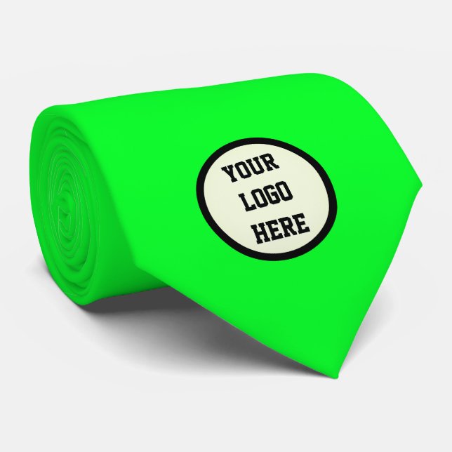Custom Logo Company Neon Green Business Corporate Neck Tie (Rolled)