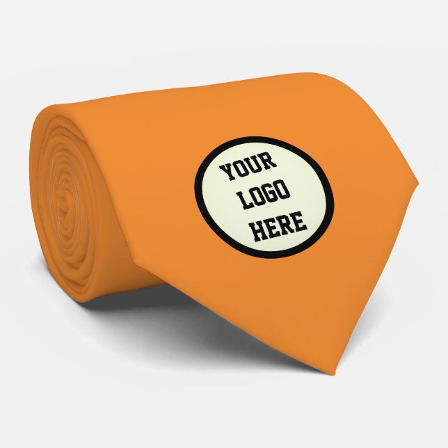 Custom Logo Company Orange Business Corporate Neck Tie (Rolled)