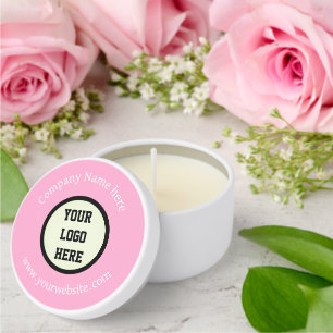 Custom Logo Company Pink Business Corporate Mini Candle Favors