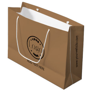 Custom Logo Company Professional Business Brown Large Gift Bag