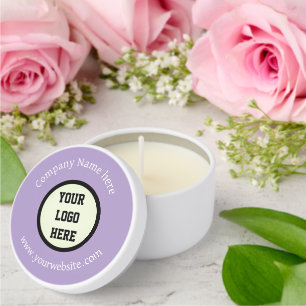 Custom Logo Company Purple Business Corporate Mini Candle Favors