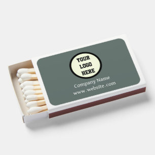 Custom Logo Company Sage Green Business Corporate Matchboxes
