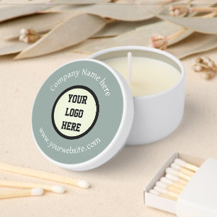 Custom Logo Company Sage Green Business Corporate Mini Candle Favors
