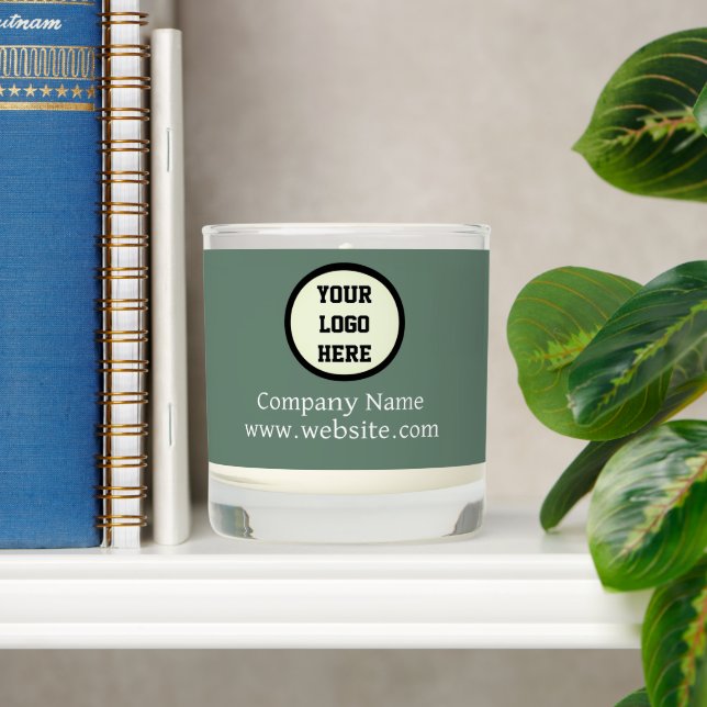 Custom Logo Company Sage Green Business Corporate Scented Candle (Shelf)