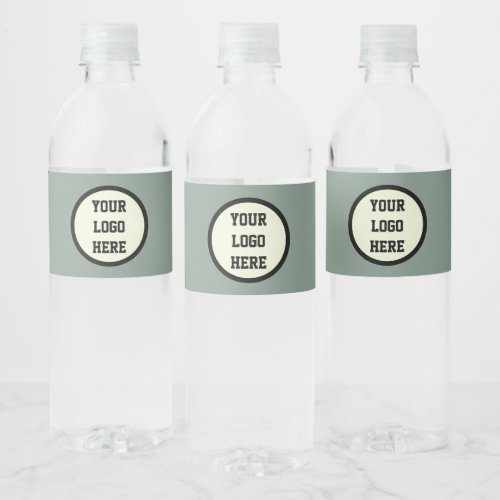 Custom Logo Company Sage Green Business Corporate Water Bottle Label