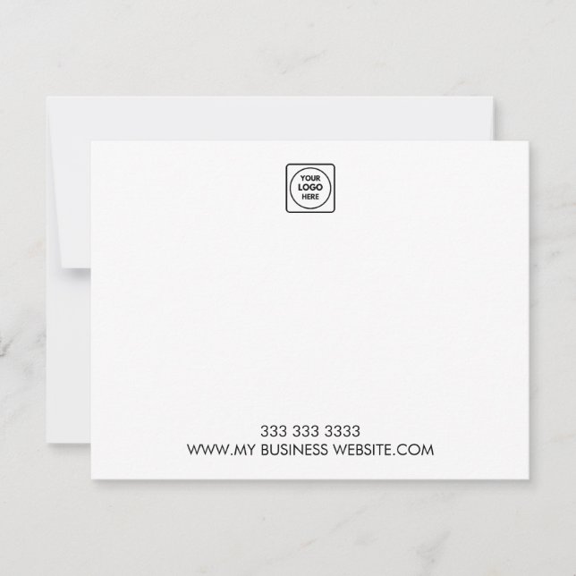 Custom Logo Contact Minimalist Note Card (Front)