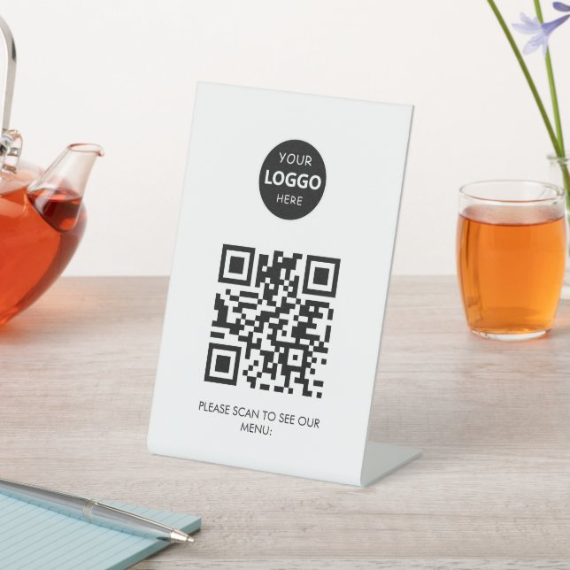 Custom Logo Contactless Modern Pedestal Sign (In SItu)