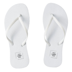 Custom Logo Corporate Event White Flip Flops