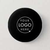 Custom Logo | Corporate Modern Minimalist Black Button (Front)