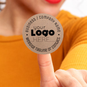 Custom Logo Crest Brown Kraft Paper Stickers