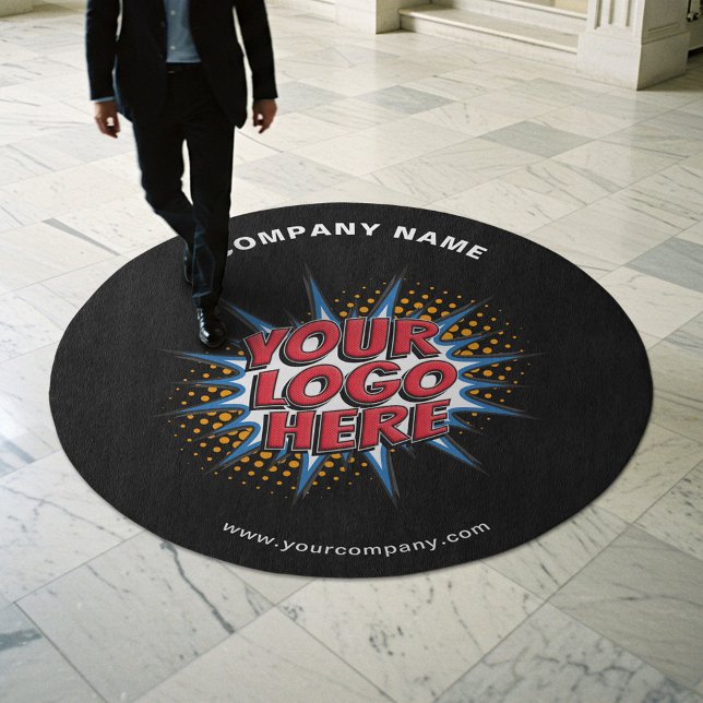 Custom Logo, Custom Text, Black Rug (Creator Uploaded)