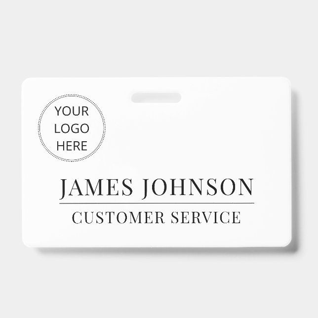 Custom Logo Customer Service Employee Name Badge (Front)