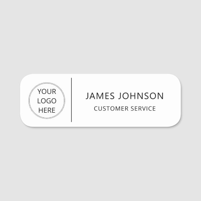 Custom Logo Customer Service Employee Name Tag (Front)