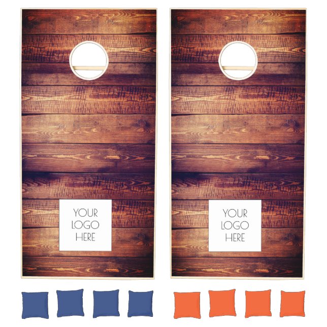 Custom Logo Dark Barn Wood  Cornhole Set (Set)