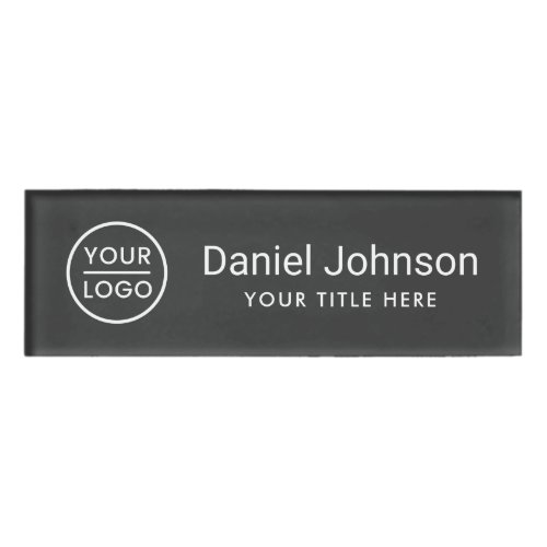Custom logo dark gray professional name tags