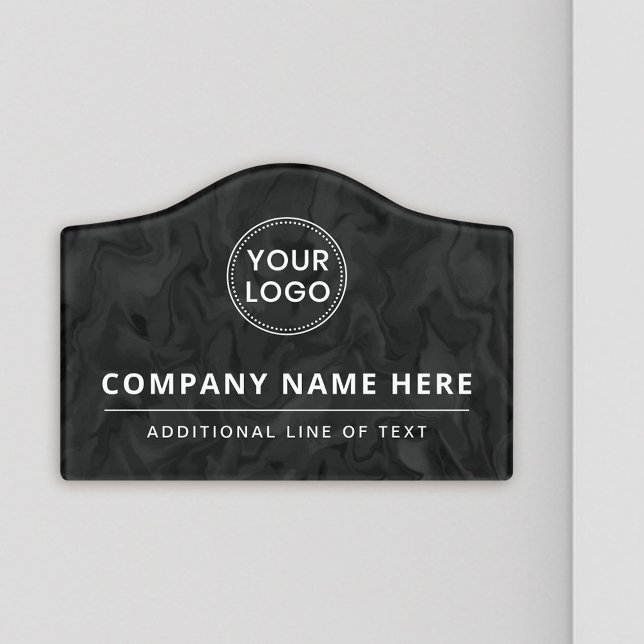 Custom logo dark marbled look business door sign (Creator Uploaded)