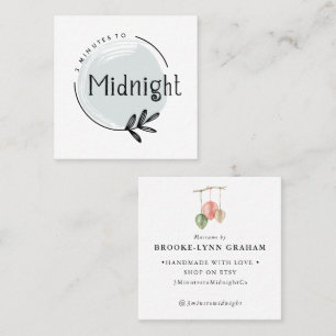 Custom Logo Design Brooke Macrame Square Business Card