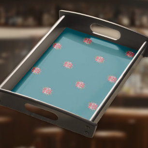Custom Logo Drink or Food Teal Serving Tray