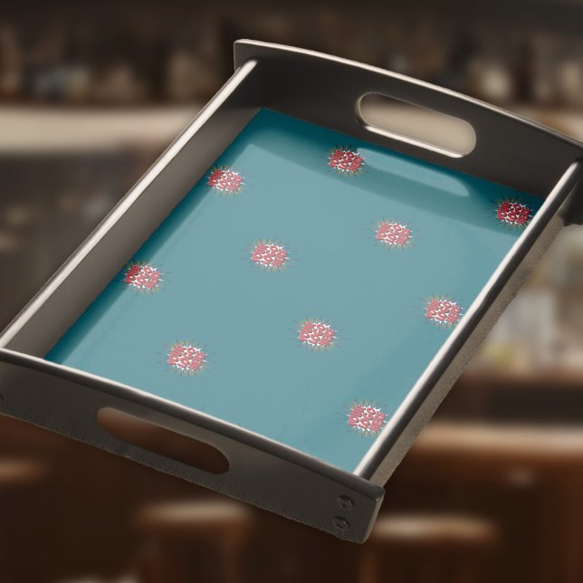 Custom Logo Drink or Food Teal Serving Tray (Creator Uploaded)