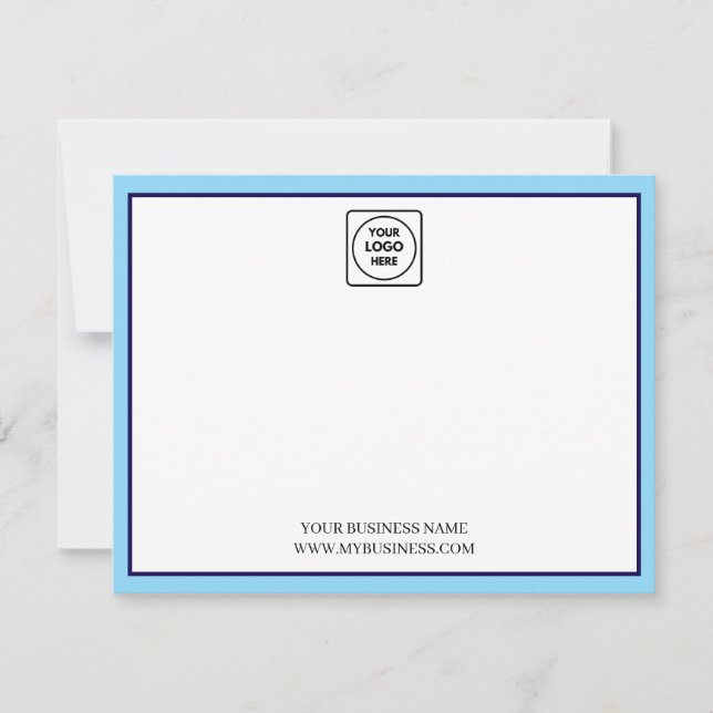 Custom Logo Editable Brand Color Note Card (Front)
