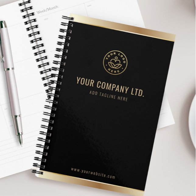 Custom Logo Elegant Black Gold Planner (Creator Uploaded)