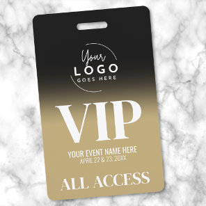 Custom Logo Elegant Black Gold VIP Badge