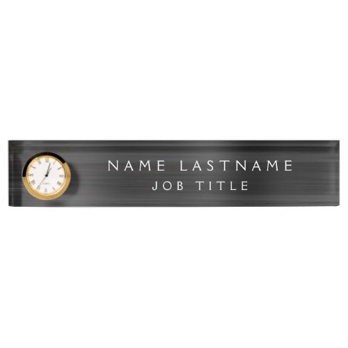 Custom Logo Elegant Black White Desk Desk Name Plate