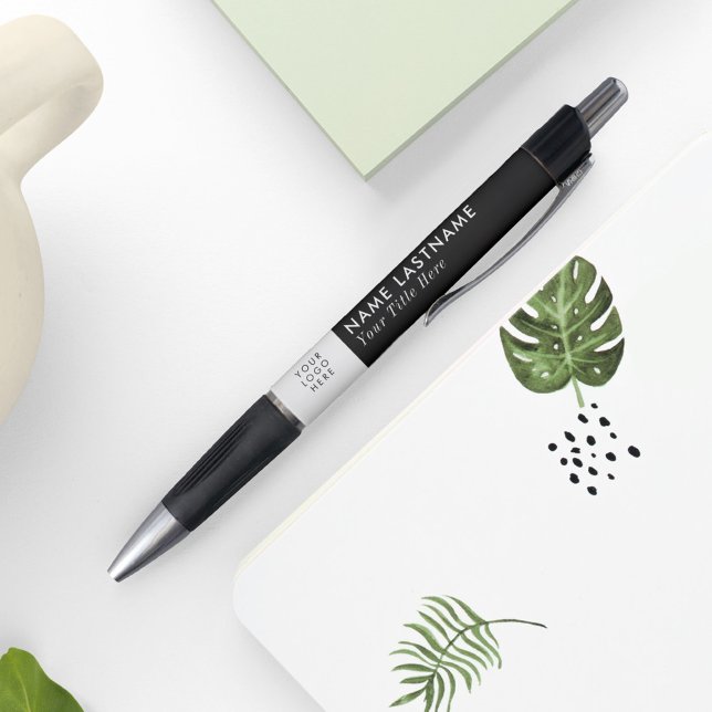 Custom Logo Elegant Black White Name Title Pen (Creator Uploaded)