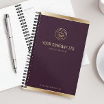 Custom Logo Elegant Burgundy Red Gold Planner<br><div class="desc">Keep your plans organized with this sophisticated custom business logo planner design. A rich burgundy red backdrop is beautifully accented with bold gold foil details,  creating a timeless and elegant aesthetic.</div>
