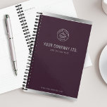 Custom Logo Elegant Burgundy Red Silver Planner<br><div class="desc">Keep your projects on track with this chic and sophisticated custom business logo planner design. A deep burgundy red backdrop is beautifully accented with sleek silver details,  creating a refined and elegant aesthetic.</div>
