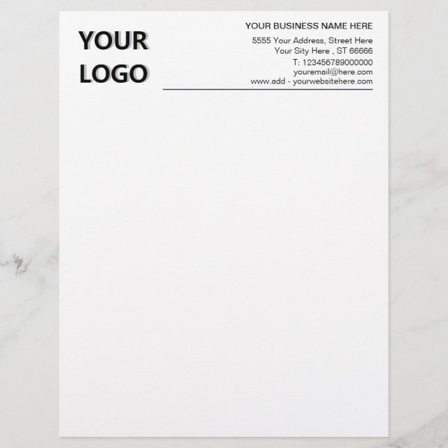 Custom Logo Elegant Business Office Letterhead (Front)