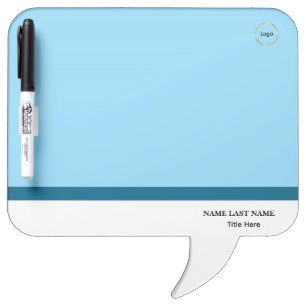 Custom Logo Elegant Dusty Blue White Magnet Dry Erase Board