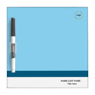 Custom Logo Elegant Dusty Blue White Magnet Dry Erase Board