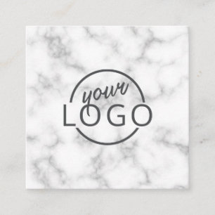 Custom logo elegant marble square business card