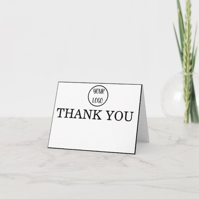 Custom Logo Elegant Modern Thank You Card (Front)