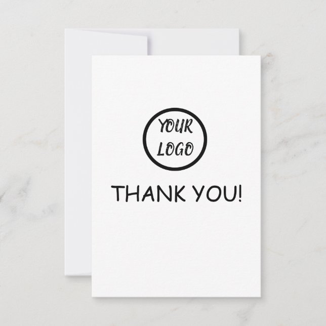 Custom Logo Elegant Modern Thank You Card (Front)
