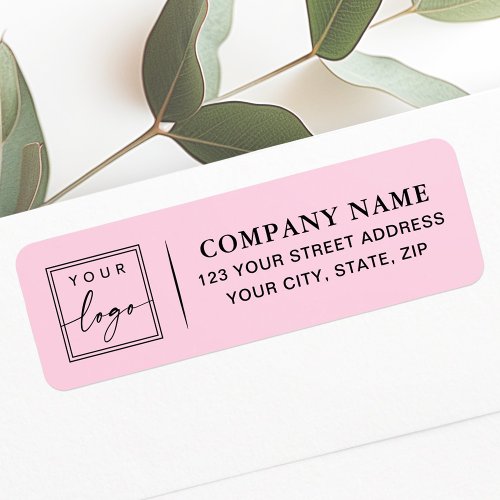 Custom logo elegant pink business return address label